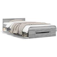 Berkfield Home Bed Frame with Drawer without Mattress Grey Sonoma 100x200 cm