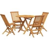 Berkfield Home 5 Piece Garden Dining Set Solid Teak Wood in Brown