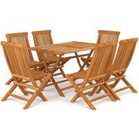 Berkfield Home 7 Piece Garden Dining Set Solid Teak Wood