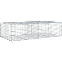 Berkfield Home Gabion Basket with Cover 200x100x50 cm Galvanised Iron in Silver | Size: 200 x 100 x 50 cm