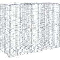 Berkfield Home Gabion Basket with Cover 250x100x200 cm Galvanised Iron in Silver | Size: 250 x 100 x 200 cm