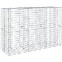 Berkfield Home Gabion Basket with Cover 300x100x200 cm Galvanised Iron in Silver | Size: 300 x 100 x 200 cm