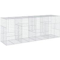 Berkfield Home Gabion Basket with Cover 400x100x150 cm Galvanised Iron in Silver | Size: 400 x 100 x 150 cm
