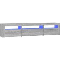 Berkfield Home TV Cabinet with LED Lights Grey Sonoma 195x35x40 cm | Size: 195 x 35 x 40 cm