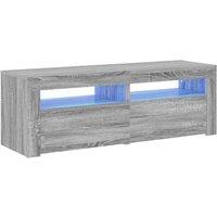 Berkfield Home TV Cabinet with LED Lights Grey Sonoma 120x35x40 cm | Size: 120 x 35 x 40 cm
