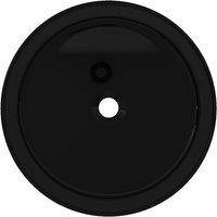 Berkfield Home Elegant Basin Ceramic Round Black 40x15 cm