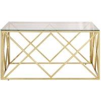 Berkfield Home Modern Coffee Table Gold Stainless Steel & Tempered Glass