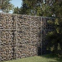 Berkfield Home Gabion Basket with Cover 100x50x150 cm Galvanised Iron in Silver | Size: 100 x 50 x 150 cm
