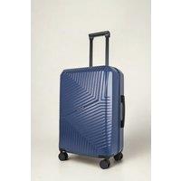 JLY Medium Suitcase 24' Inch Hard Shell Checked Luggage - Lightweight, Durable with Built-in Cupholder, TSA Lock, Dual Spinner Wheels in Dark Blue
