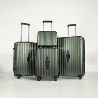 JLY 4 Piece Suitcase Set: Vanity, Carry-On, Medium & Large with Cupholder in Dark Green | Size: 4 Pack