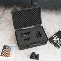 Costway Waterproof Protective Hard Case Portable Camera Case w/Foam 46x36x17cm in Black | Size: 46 x 36 x 17 cm