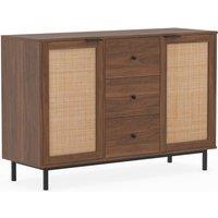 Costway 120cm Sideboard Buffet Cabinet Coffee Bar Table w/2 Doors & 3 Drawers in Brown