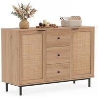 Costway 120cm Sideboard Buffet Cabinet Coffee Bar Table w/2 Doors & 3 Drawers in Natural