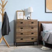 STILVORA Chest of Drawers 4-Drawer with metal frame brown