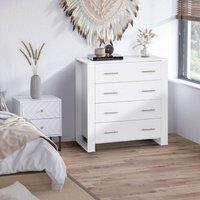 STILVORA Chest of Drawers 4-Drawer with wooden structure in White