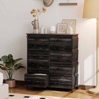 STILVORA Chest of Drawers with Fabric Drawers in Black