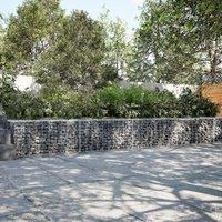 Berkfield Home Gabion Basket with Cover 900x50x50 cm Galvanised Iron in Silver | Size: 900 x 50 x 50 cm