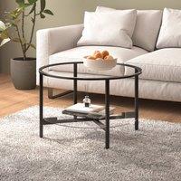 Berkfield Home Tea Table Black & Transparent 70 cm Tempered Glass