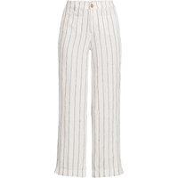 Lands' End Women's Pure Premium Linen Wide Leg Cropped Trousers in Ivory | Size: 16