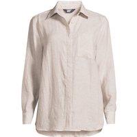 Lands' End Women's Plus Premium Pure Linen Long Sleeve Shirt in Beige | Size: 2X
