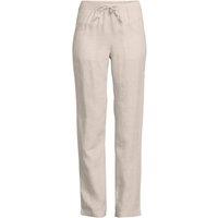 Lands' End Women's Plus Premium Pure Linen Relaxed Tapered Pull-On Trousers in Beige | Size: 22