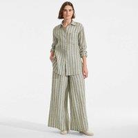 Lands' End Women's Premium Pure Linen Palazzo Trousers | Size: 14-16
