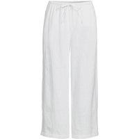 Lands' End Women's Premium Pure Linen Cropped Wide Leg Trousers in White | Size: 10