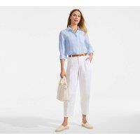 Lands' End Women's Premium Pure Linen Long Sleeve Shirt in Pale Blue | Size: 14-16