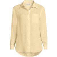 Lands' End Women's Premium Pure Linen Long Sleeve Shirt in Lemon | Size: 10-12