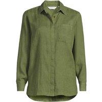 Lands' End Women's Premium Pure Linen Long Sleeve Shirt in Green | Size: 14-16