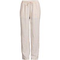Lands' End Women's Petite Relaxed Tapered Pull On Linen Trousers in Fawn | Size: 10