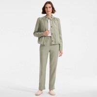 Lands' End Women's Premium Pure Linen Relaxed Tapered Pull-On Trousers in Light Green | Size: 14-16