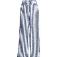 Lands' End Women's Premium Pure Linen Pull-On Wide Leg Trousers in Blue | Size: 14-16