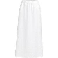 Lands' End Women's Premium Pure Linen Pull-On Midi Skirt in White | Size: 16