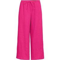 Lands' End Women's Plus Premium Pure Linen Cropped Wide Leg Trousers in Fuchsia | Size: 12