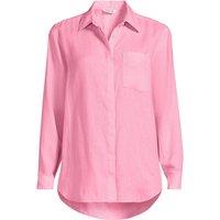 Lands' End Women's Plus Premium Pure Linen Long Sleeve Shirt in Pale Pink | Size: 1X