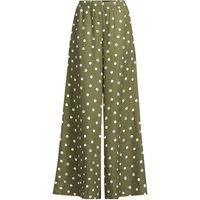 Lands' End Women's Premium Pure Linen Palazzo Trousers in Green | Size: 14-16