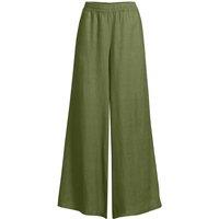 Lands' End Women's Premium Pure Linen Palazzo Trousers in Olive | Size: 10-12