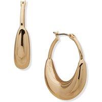 DKNY Jewellery Women's 30mm Gold Tone Puffy Hoop Earrings - Gold