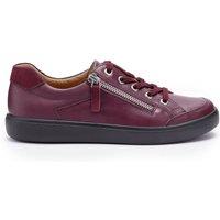 Hotter Women's Wide Fit 'Chase II' Trainers in Maroon | Size: 8