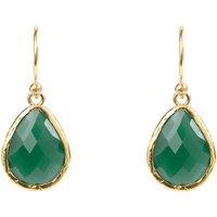 Latelita Women's Petite Drop Earrings Green Onyx Gold