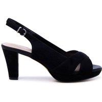 Paradox London Women's Louise' Block Heel Platform Sandals in Black | Size: 8