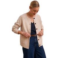 Celtic & Co Women's Cable Detail Raglan Cardigan in Cream | Size: Medium