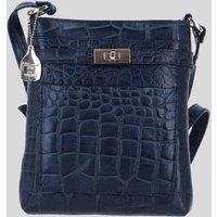 Ashwood Leather Women's Real Leather Crossbody Bag with Adjustable Strap in Navy