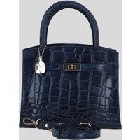 Ashwood Leather Women's Genuine Leather Structured Handbag with Detachable Crossbody Strap in Navy