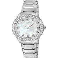 Gevril Women's Morcote Swiss Diamond White MOP 316L Watches in Silver