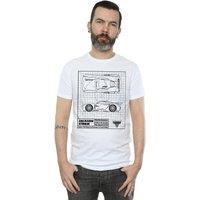 Disney Men's Cars Jackson Storm Blueprint T-Shirt in White | Size: XL