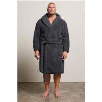 BadRhino Men's Borg Dressing Gown in Grey | Size: XL