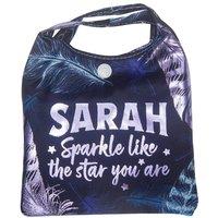 History & Heraldry Women's Personalised Sparkle Shopper Bag - Over 80 Names & Titles - Sarah in Blue