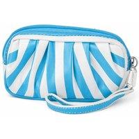 Lorenz Women's Striped Wristlet Purse with Detachable Strap in Light Blue